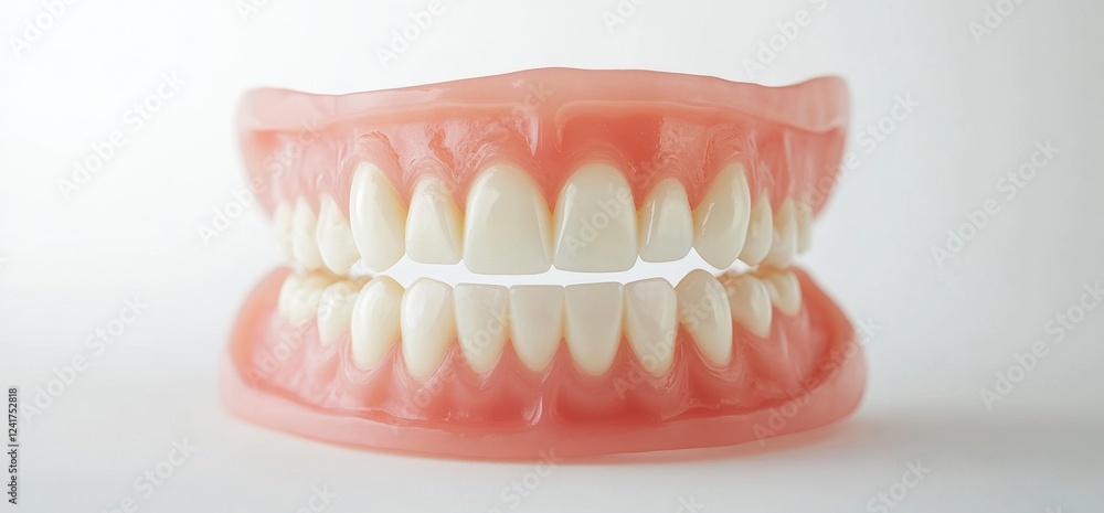 Fototapeta premium Full denture, studio shot, white background, dental
