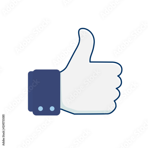 Thumbs up symbol representing approval and positivity in digital communications. Vector illustration.