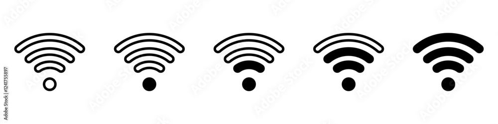 Wireless and wifi icon. Wi-fi signal symbol. Internet Connection Wireless and wifi icon. Wi-fi signal symbol. Internet Connection