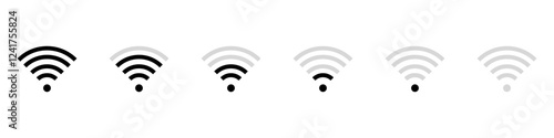 Wireless and wifi icon. Wi-fi signal symbol. Internet Connection