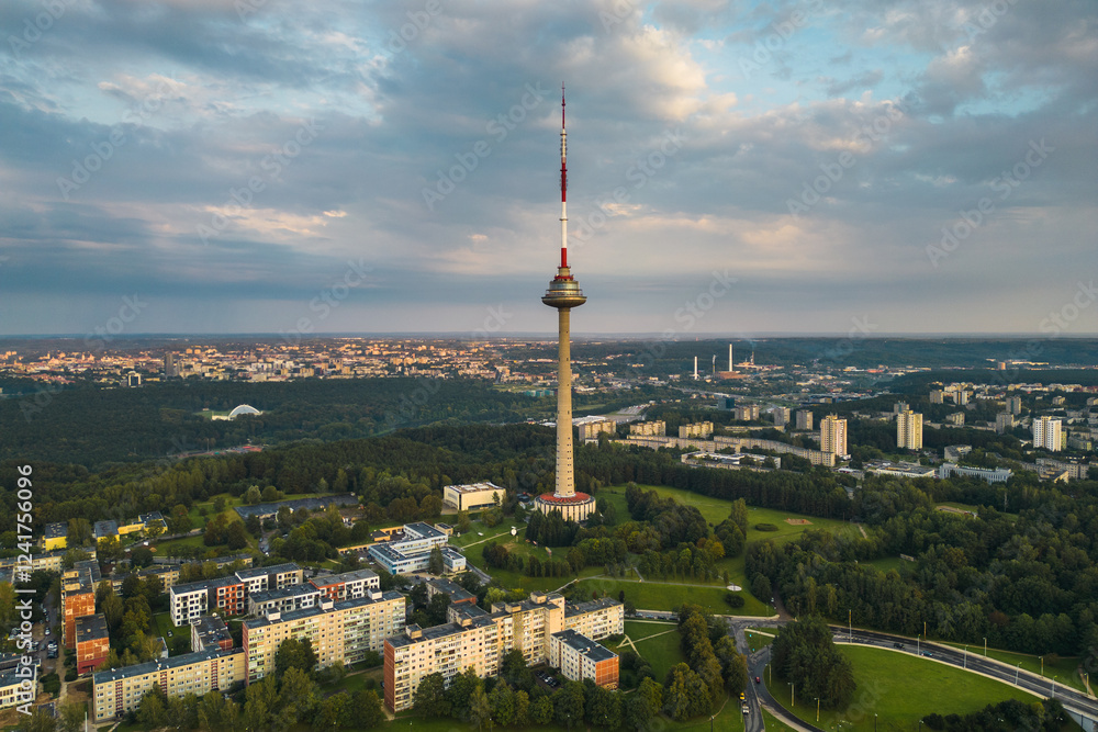 Aerial View of Vilnius TV Tower in Lithuania Aerial View of Vilnius TV Tower in Lithuania
