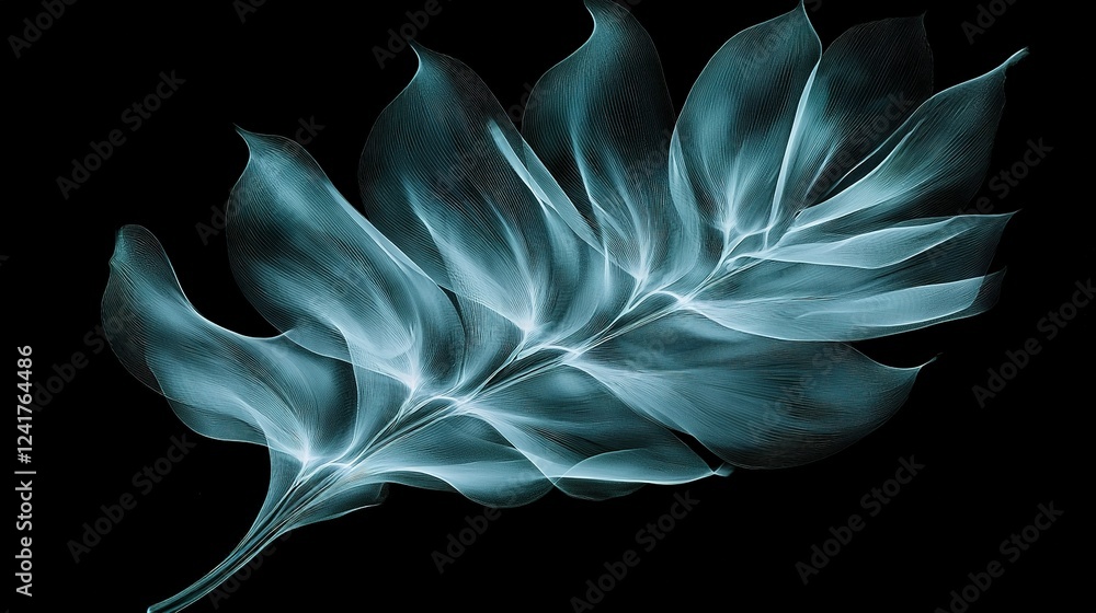 Obraz premium A clearer image of a blue flower on a black background with a focused plant