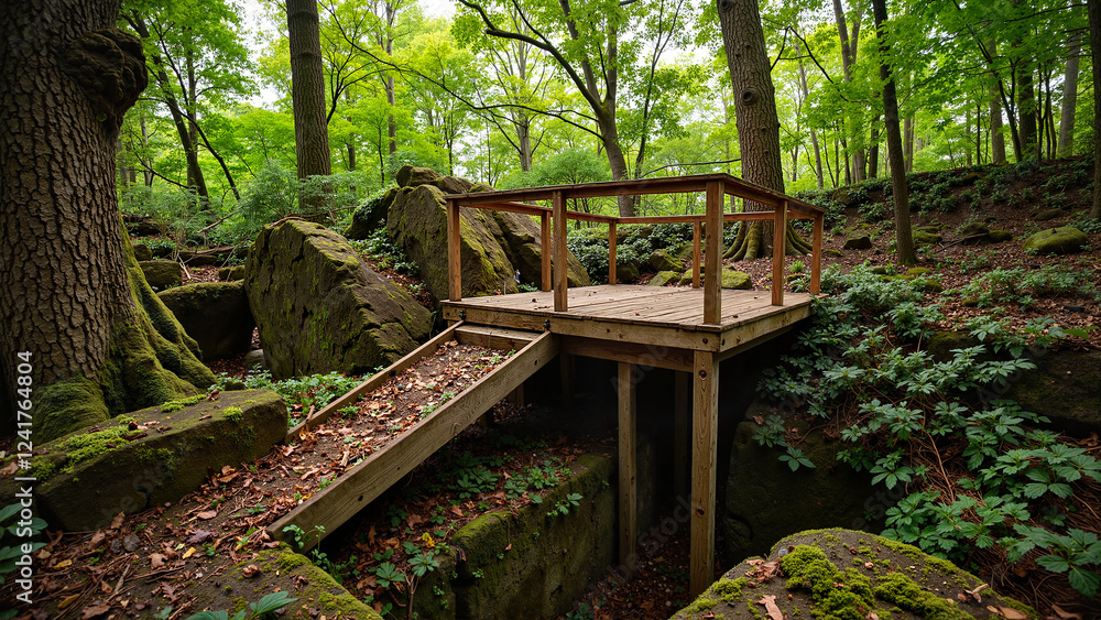 Forest observation deck for nature blogs, eco-tourism, scenic views, eco park promotion Forest observation deck for nature blogs, eco-tourism, scenic views, eco park promotion