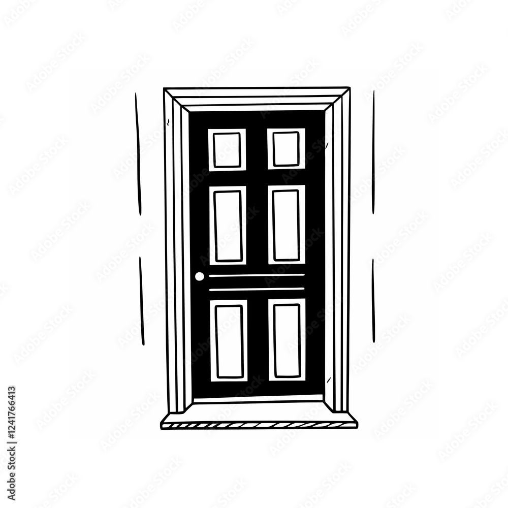 door line art on white background
door line art on white background