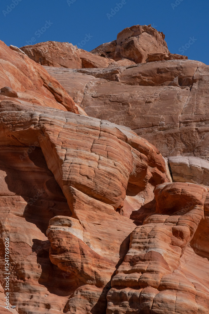 Fototapeta premium USA, Nevada. Abstract lines in the sandstone, Valley of Fire State Park.