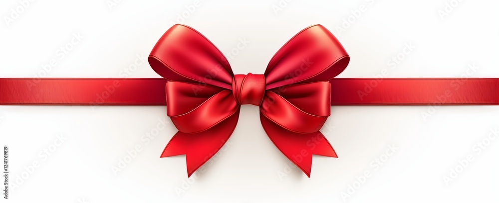 Red ribbon bow isolated on a white background Red ribbon bow isolated on a white background