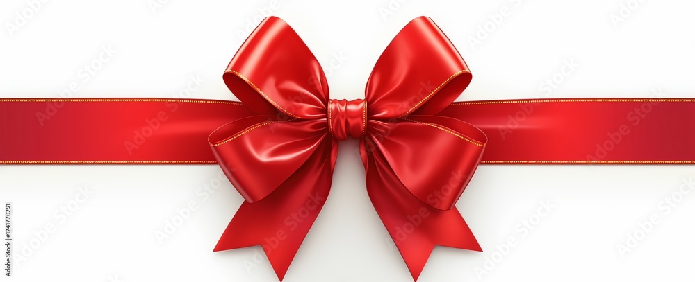 Red ribbon bow isolated on a white background Red ribbon bow isolated on a white background