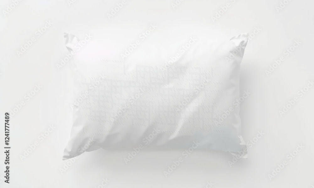 Obraz premium soft, white pillow mockup with subtle texture, perfect for showcasing designs or patterns. Ideal for home decor presentations and product displays