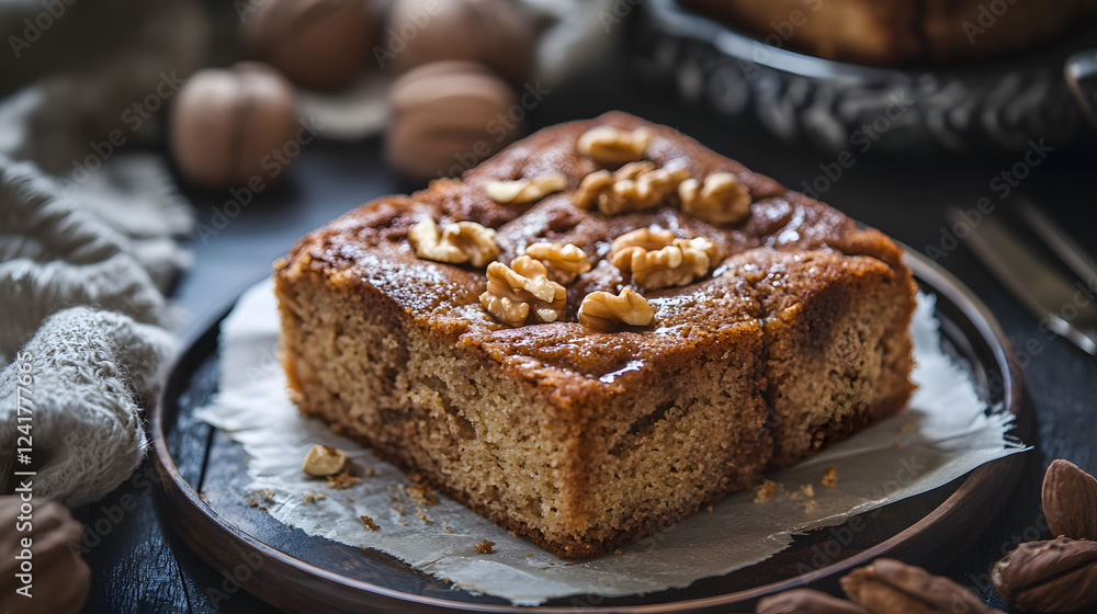 Walnut and maple syrup cake with a rich, nutty flavor and moist texture, perfect for fall desserts. Walnut and maple syrup cake with a rich, nutty flavor and moist texture, perfect for fall desserts.