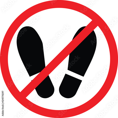 Do not step here please sign. Caution Do Not Stand Here Symbol. Vector Illustration, Isolated On White Background Icon. EPS10
