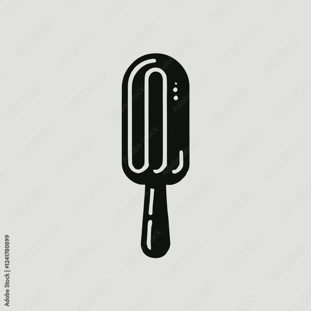 Ice Lolly Silhouette in black on a white background Ice Lolly Silhouette in black on a white background