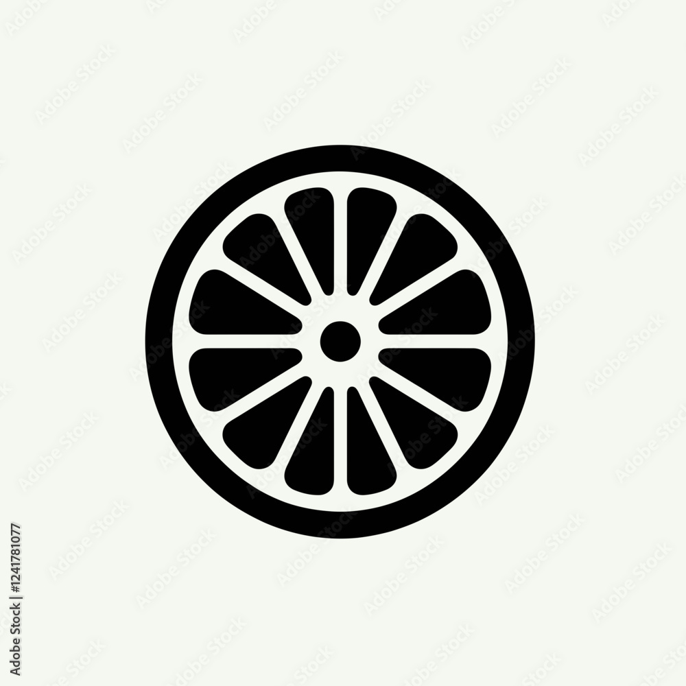 Lemon Slice Silhouettes in black on a white background Lemon Slice Silhouettes in black on a white background