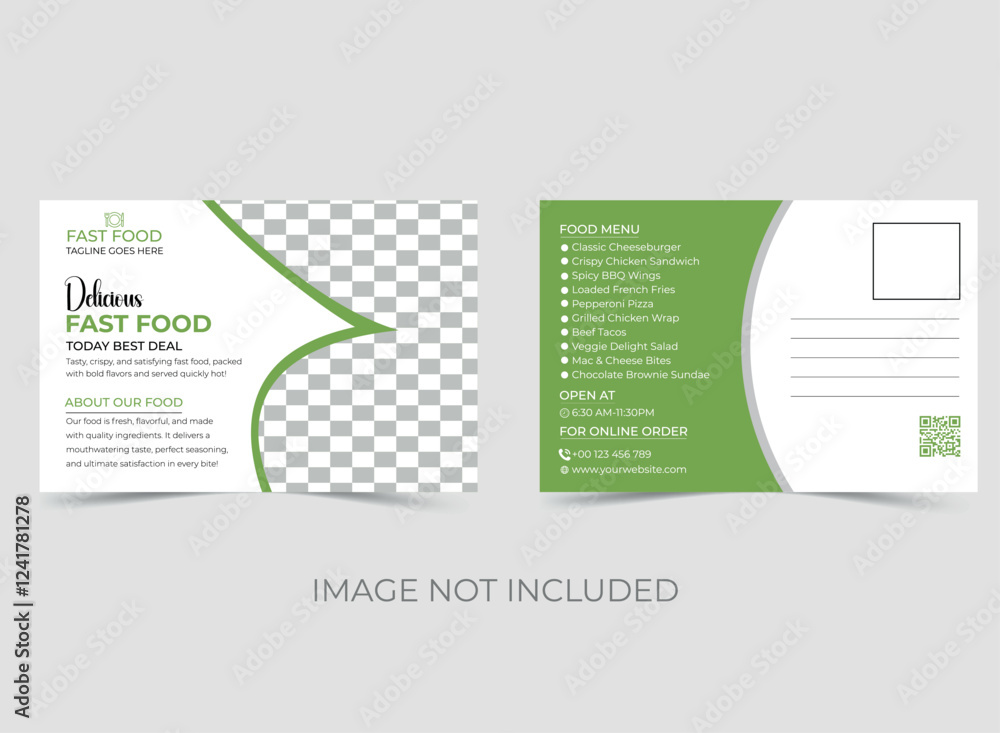 Elegant Luxury Restaurant Postcard Design Template Elegant Luxury Restaurant Postcard Design Template