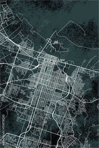 Savannah vector minimalist street map American city on grunge dark background. Georgia. USA