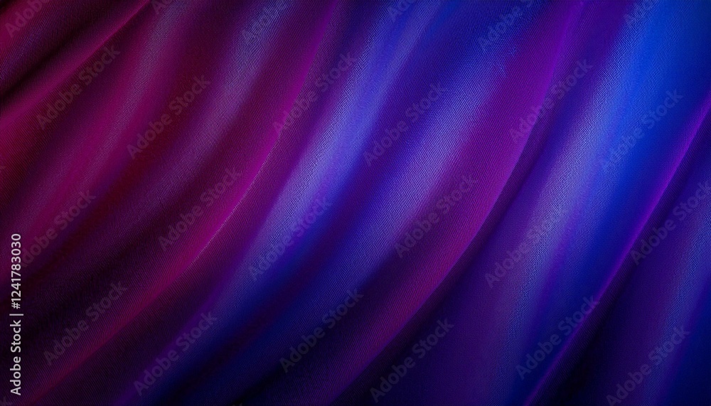 Fototapeta premium Black blue violet purple maroon red magenta silk satin. Color gradient. Abstract background. Drapery, curtain. Folds. Shiny fabric. Glow glitter neon electric light metallic. Line stripe. Wide banner.