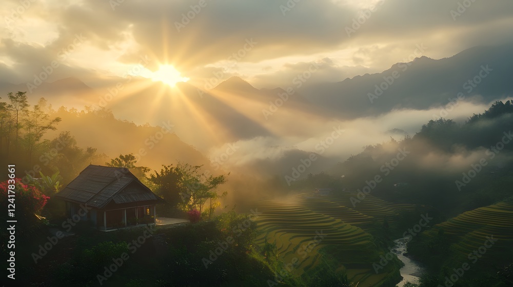 The most beautiful sunset over the rice terraces
The most beautiful sunset over the rice terraces