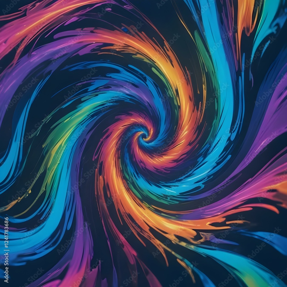 Fototapeta premium A colorful whirlwind of swirl