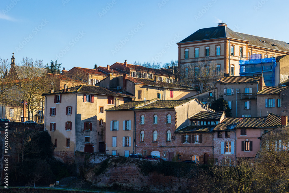 Lapérouse High School on the Heights of Albi, Viewed from the Right Bank of the Tarn Lapérouse High School on the Heights of Albi, Viewed from the Right Bank of the Tarn