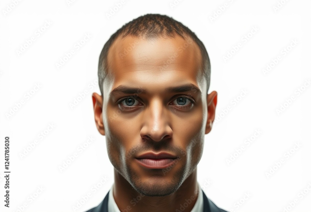 Male portrait with neutral expression and subtle gradient background Male portrait with neutral expression and subtle gradient background