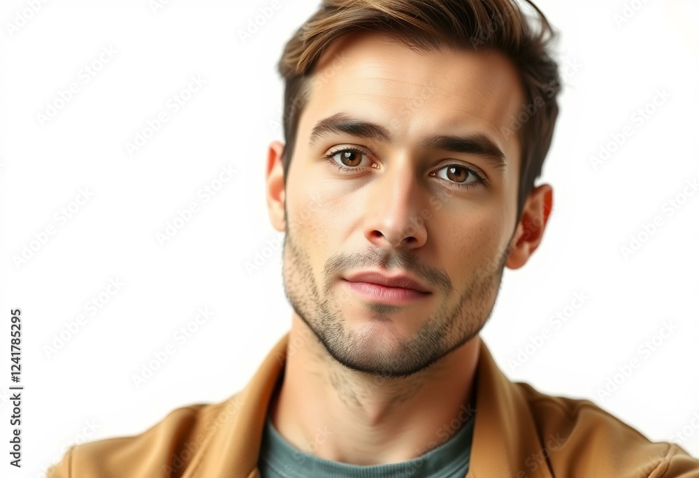 Fototapeta premium Male portrait on white background