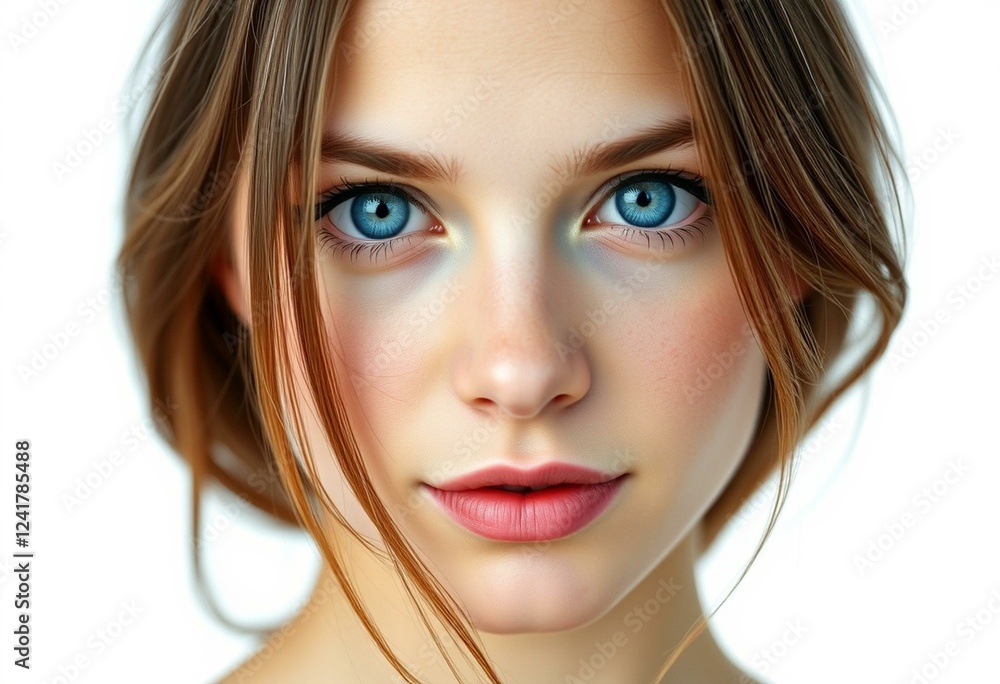 Photorealistic portrait of a young adult female Photorealistic portrait of a young adult female