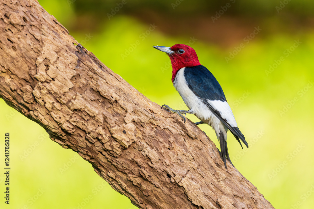 Red-headed Woodpecker on dead tree, Marion County, Illinois. Red-headed Woodpecker on dead tree, Marion County, Illinois.
