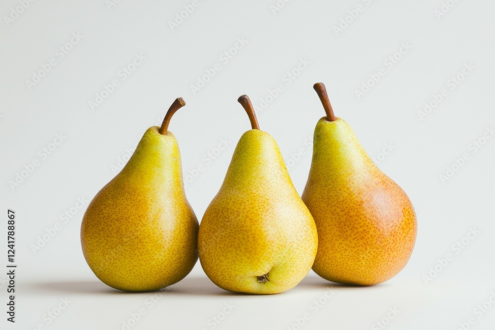 Three pears are sitting on a white background Three pears are sitting on a white background