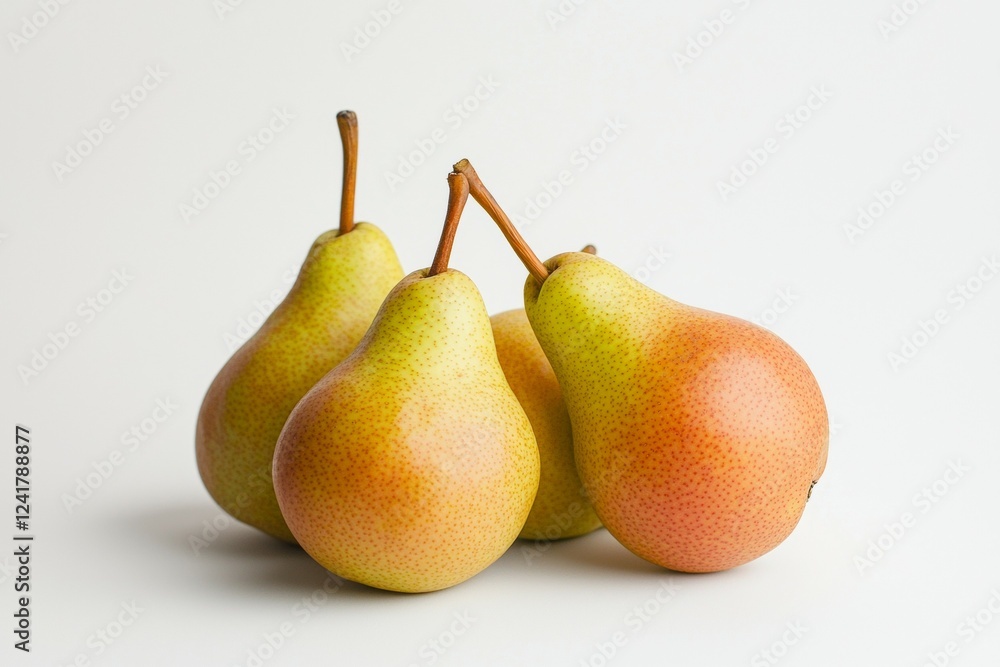 Three pears are sitting on a white background Three pears are sitting on a white background