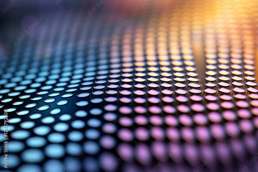 Abstract colorful light pattern on metallic surface in soft focus Abstract colorful light pattern on metallic surface in soft focus