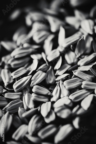 A pile of sunflower seeds sitting on a table