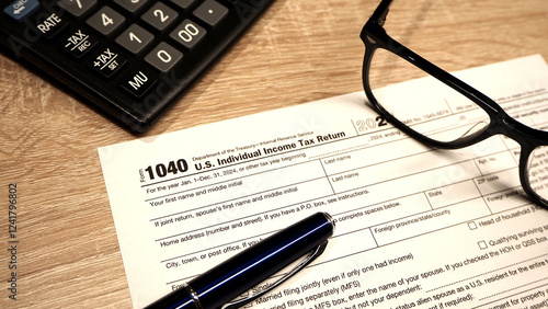 US tax form 1040 prepared to be filled