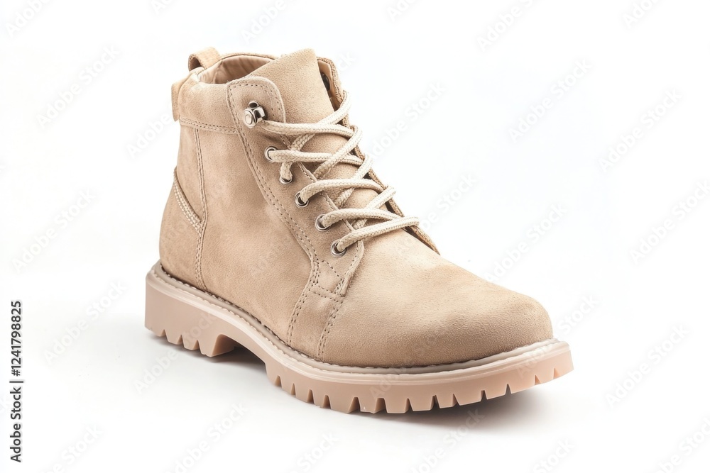 Close-up shot of a pair of boots against a plain white background, great for highlighting footwear details or using as a placeholder in design projects Close-up shot of a pair of boots against a plain white background, great for highlighting footwear details or using as a placeholder in design projects