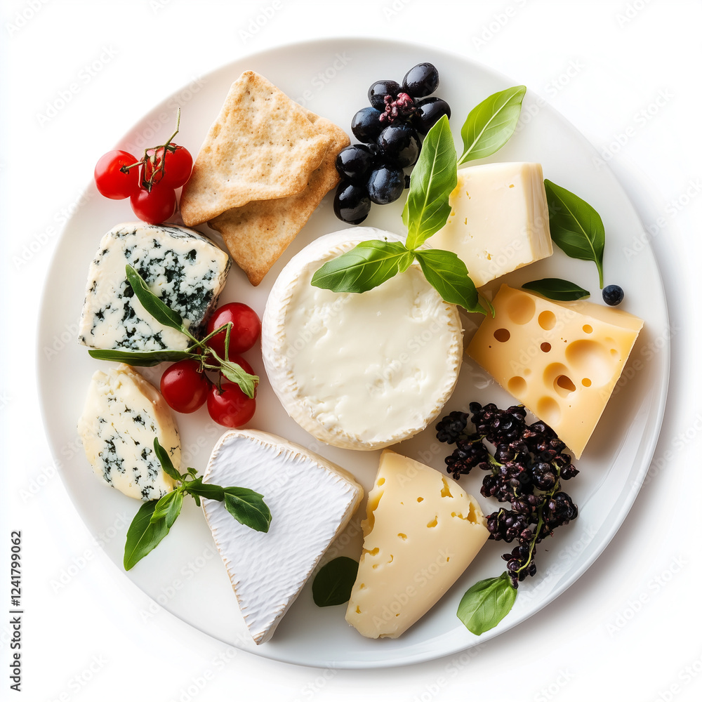 Porcelain of Cheese Course, Bone China, top view, stock photo, isolated on white, food setting Porcelain of Cheese Course, Bone China, top view, stock photo, isolated on white, food setting