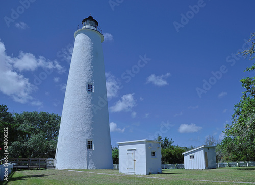 USA, North Carolina, Ocracoke Island. Ocracoke Lighthouse photo