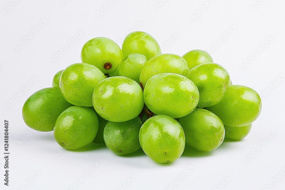 Fresh green grapes arranged on a white background Fresh green grapes arranged on a white background
