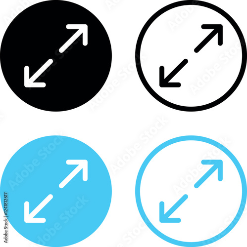 arrow maximize icon two arrows expand icons resize zoom scale icon