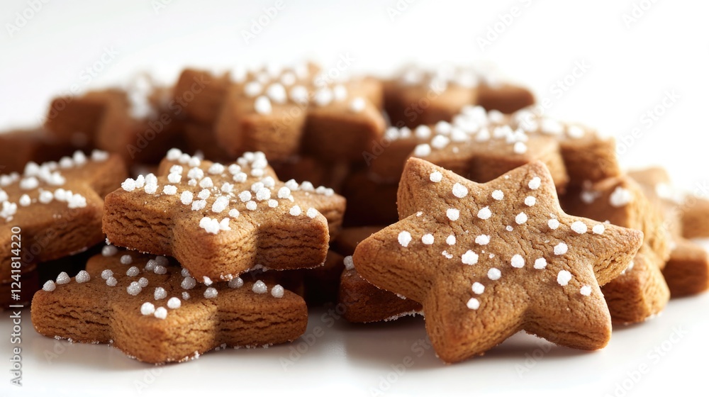A pile of cookies with white sprinkles, perfect for snacking or decorating A pile of cookies with white sprinkles, perfect for snacking or decorating