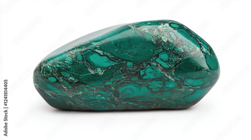 Malachite stone with green patterns On White background. Malachite stone with green patterns On White background.