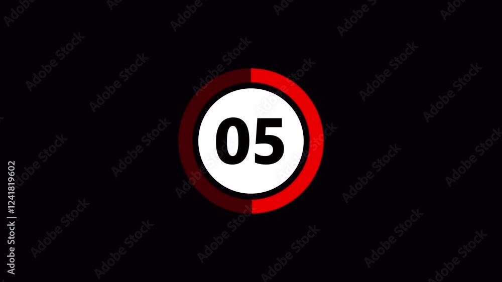 countdown timer with tailed lines circling counterclockwise from 10 to 0 seconds, red on black, Countdown 10 seconds. countdown timer with tailed lines circling counterclockwise from 10 to 0 seconds, red on black, Countdown 10 seconds.