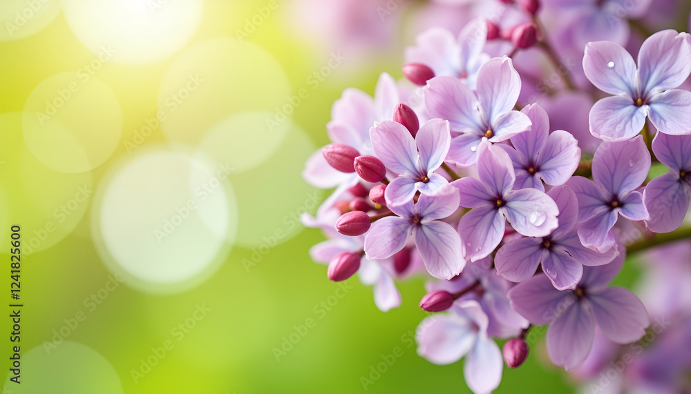 Lilac flowers in bloom against a soft green background, Lilac Branches, New Blooms Lilac flowers in bloom against a soft green background, Lilac Branches, New Blooms
