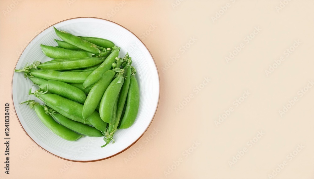 Fresh green peas on a plate. Healthy eating. Fresh green peas on a plate. Healthy eating.