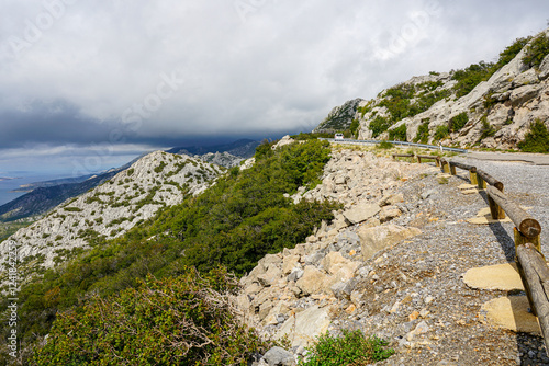 Typical Croatian, Dalmatian Adriatic seaside natural landscape with diverse natural views