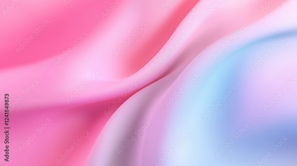 Obraz premium Pink and Blue Gradient Fabric Texture: A close-up of soft, delicate fabric with a mesmerizing gradient transition from vibrant pink to gentle blue.