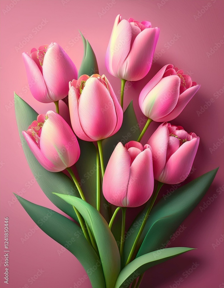 Rosa Tulpen, rosa Hintergrund Rosa Tulpen, rosa Hintergrund