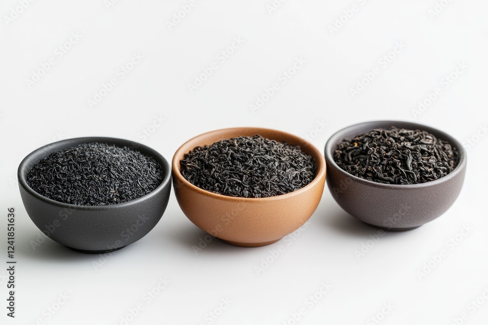 Variety of Tea Bowls. Assorted Antioxidant Beverages Including Black, Chinese, and Ceylon Teas on an Elegant Background Variety of Tea Bowls. Assorted Antioxidant Beverages Including Black, Chinese, and Ceylon Teas on an Elegant Background