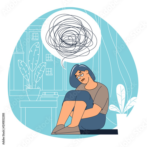Sad depressed woman