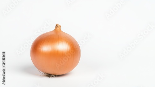 Wallpaper Mural Ripe onion bulb displaying dried roots, positioned against pristine white surface, highlighting vegetable's organic texture and culinary potential Torontodigital.ca