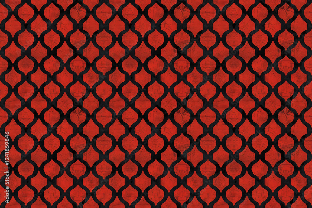 Red and black seamless lattice pattern wallpaper background Red and black seamless lattice pattern wallpaper background