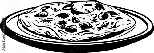 Hand-Drawn omelet Illustration on Plate