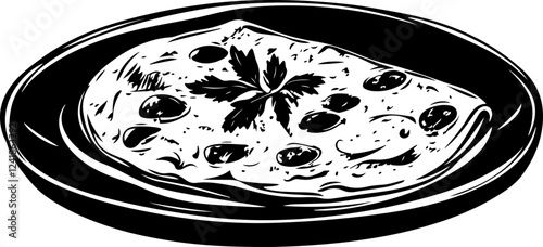 Hand-Drawn omelet Illustration on Plate